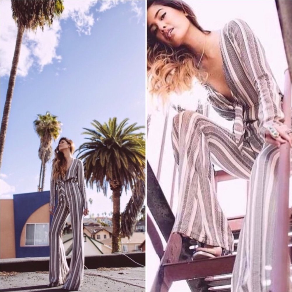 Stone Cold Fox Jumpsuit - Black & Cream